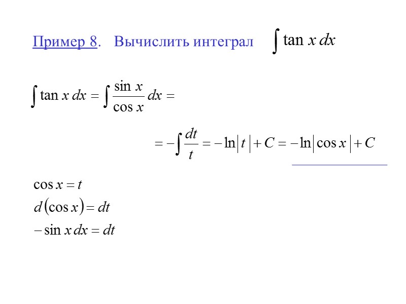 Пример 8.  Вычислить интеграл